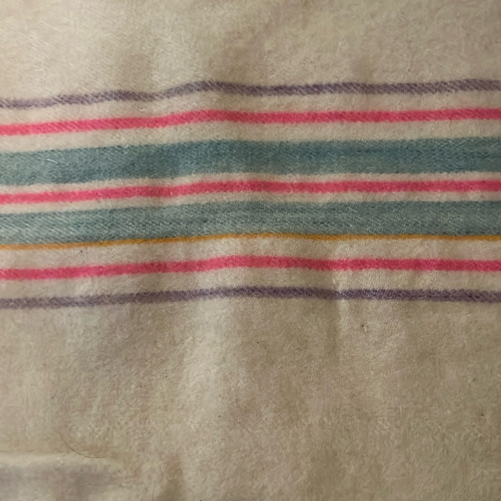 Antique woven wool throw blanket 4’x7’